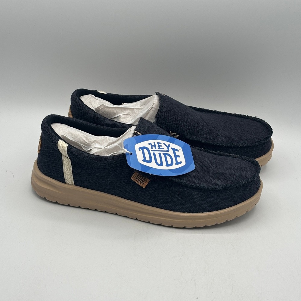 Hey Dude Mikka Jute Shoes Mens Size 9 Black Irish Cream Casual 43640-0ND